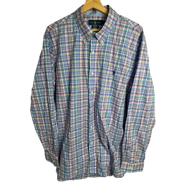 Ralph Lauren 2XL Cotton Plaid Button Down Classic Fit Multicolor - Picture 1 of 6